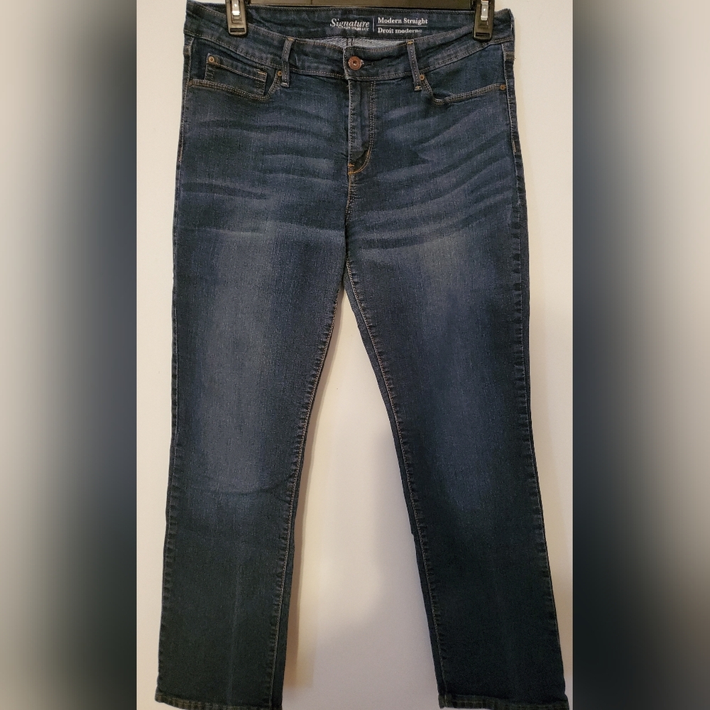 Signature by Levi Strauss Dark Blue Straight Leg Jeans